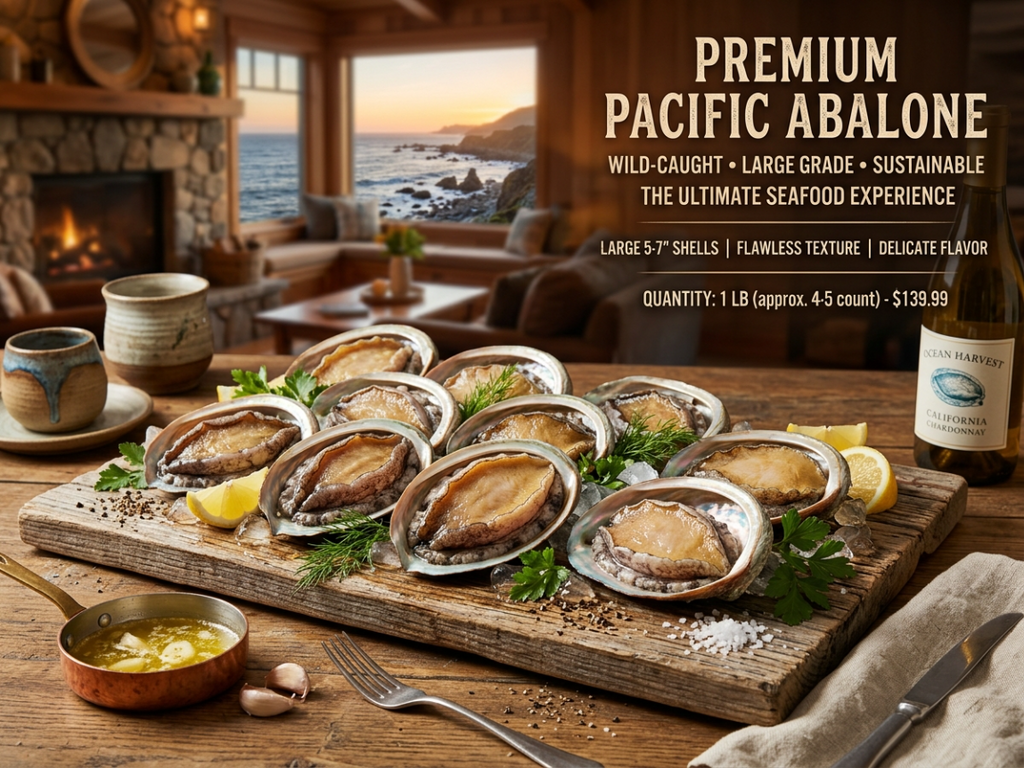 Wild Atlantic Jade Abalone: Fully Shucked & Tender Cut - Steakhouse Quality