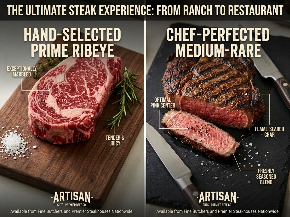 Prime Ribeye Steak: Sous-Vide Pre-Cooked - Foolproof Perfect 5-Min Sear